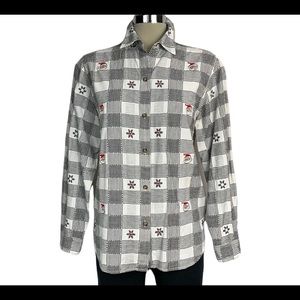 Casey & Max white plaid multicolor Embroidered